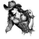Gay cowboy pinup tattoo tattoo design idea