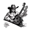 Gay cowboy pinup tattoo tattoo design idea