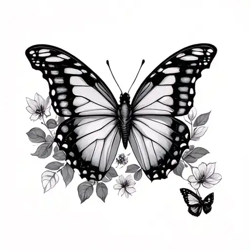 butterfly emerging from cocoon sitting on White House  tattoo design idea