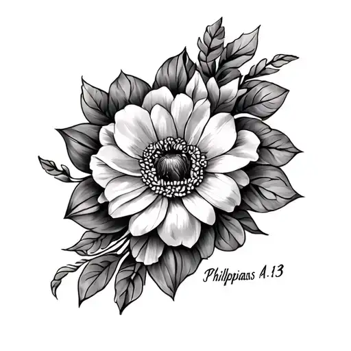 Philippians 4:13 written tattoo design idea