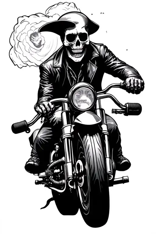 Ghost Rider on Monte de los Muertos tattoo design idea