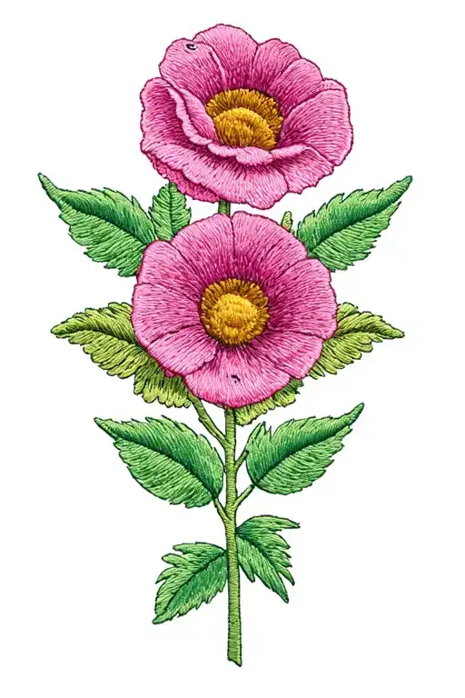 embroidered style. cera from the land before time movie with the birth flowers of January, February, July and Novembe tattoo design idea