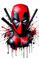 deadpool full color tattoo design idea