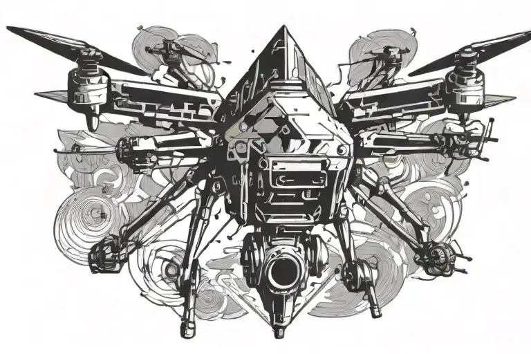 Drone UAV tattoo design idea