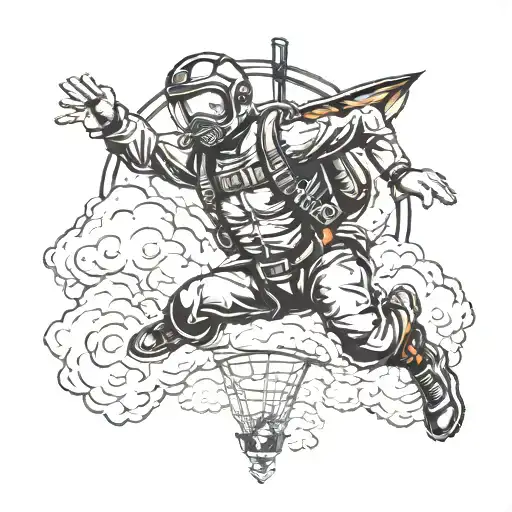 skydiving tattoo design idea