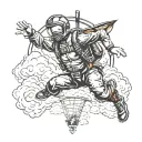 skydiving tattoo design idea