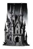 vampire castle tattoo design idea