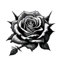 rose barbed wire wrapped tattoo design idea