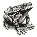 samurai frog atached tattoo design idea