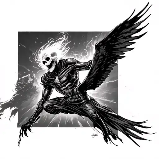 ghost rider soaring tattoo design idea
