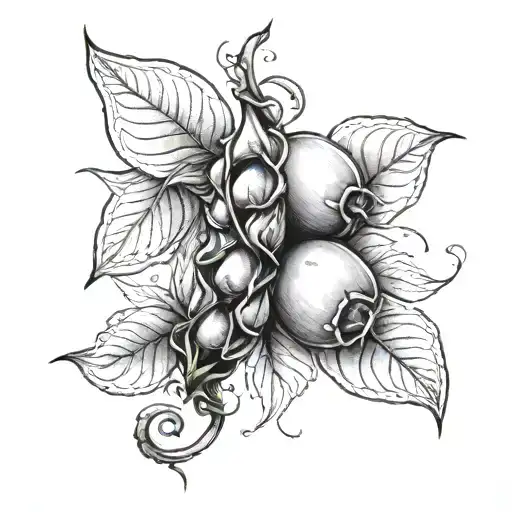 three peas in a single pod tattoo design idea