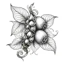 three peas in a single pod tattoo design idea