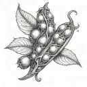 three peas in a single pod tattoo design idea