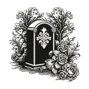 headstone tattoo design idea