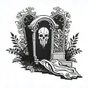 headstone tattoo design idea