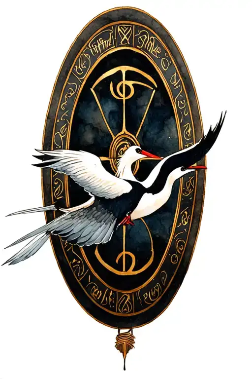 wheel of time  logo simbol of infinity combined with golden crane in flight with sign tai'shar malkier  tattoo design idea
