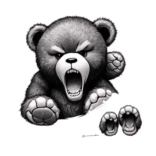 angry teddy bear tattoo tattoo design idea