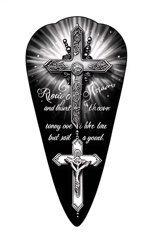 Rosary nail bible scripture tattoo design idea