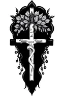 Rosary nail bible scripture tattoo design idea