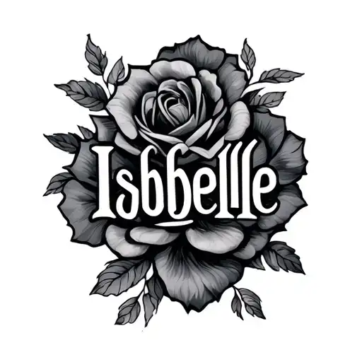 isabelle name written tattoo design idea