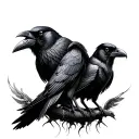 2 Ravens Huginn and Muninn tattoo design idea