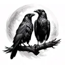 2 Ravens Huginn and Muninn tattoo design idea