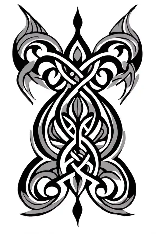 Celtic tribal patterns tattoo design idea