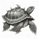 king Neptune shellback turtle tattoo design idea