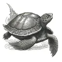 king Neptune shellback turtle tattoo design idea