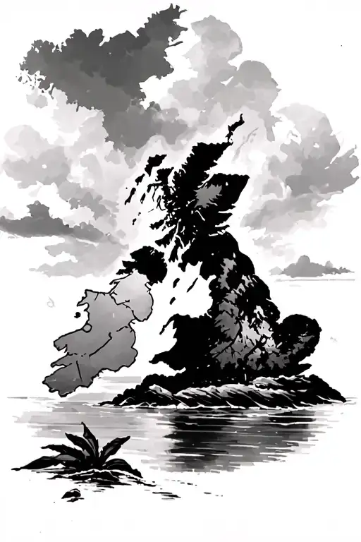 south east coast England moved to America, nature and travel lover tattoo design idea