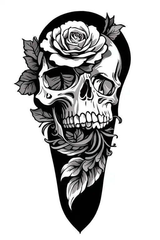 traditional style skull leg sleeve tattoo tattoo design idea