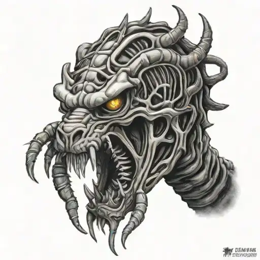 lion r gigger facehugger tattoo design idea