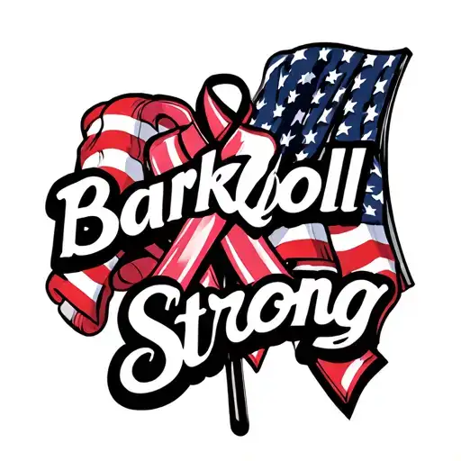 "Barkdoll Strong" number 73 with checkered flags and brain cancer ribbon wrapped tattoo design idea