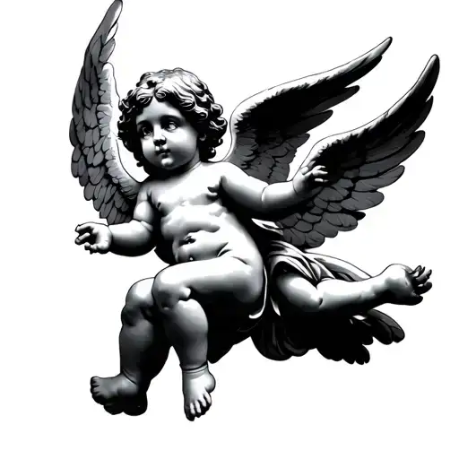 cherub angel tattoo design idea