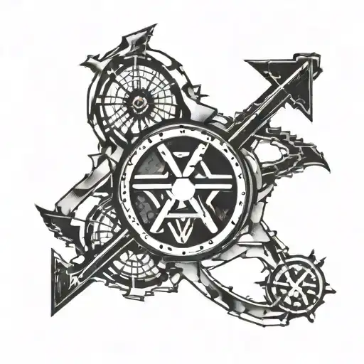 nuclear symbol tattoo design idea