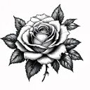 Rose, marrigold, and chrysanthemum growing from the middle bicep tattoo design idea