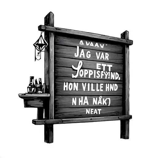 flea market with a sign that says the following ¨¨Jag var ett loppisfynd, hon ville ha nåt¨¨ tattoo design idea