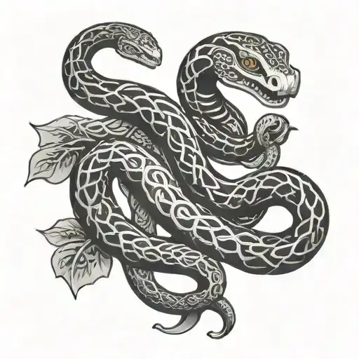 Snake Nordic Celtic tattoo design idea