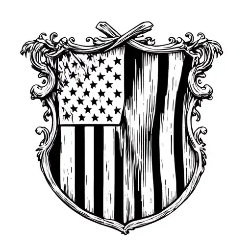 betsy ross flag with shield adorned tattoo design idea
