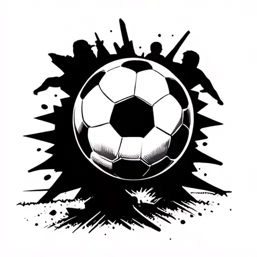 Fuse the energy of hanging out with friends (estar con los amigos) with the excitement of a soccer match (futbol) to create a dynamic and social tattoo design representing camaraderie and teamwork tattoo design idea