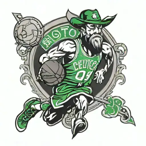 boston celtics lucky leaning tattoo design idea