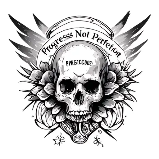 Progress Not Perfection tattoo design idea