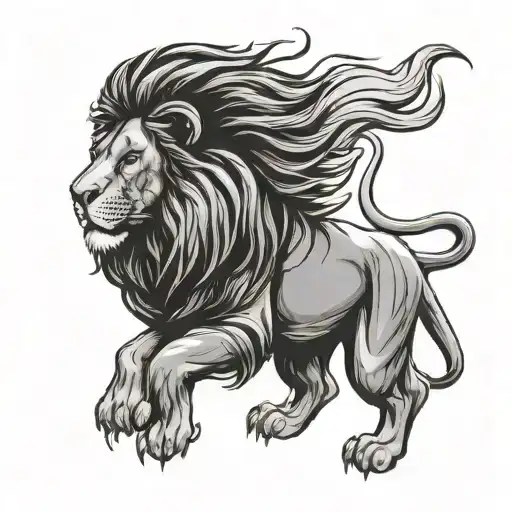 lion courage strength of character determination tattoo design idea