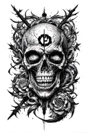 Raw Blackwork Cyber Sigils Gothic Lettering Anatomical Brush Strokes Bold High Contrast Full-Body Horror tattoo design idea