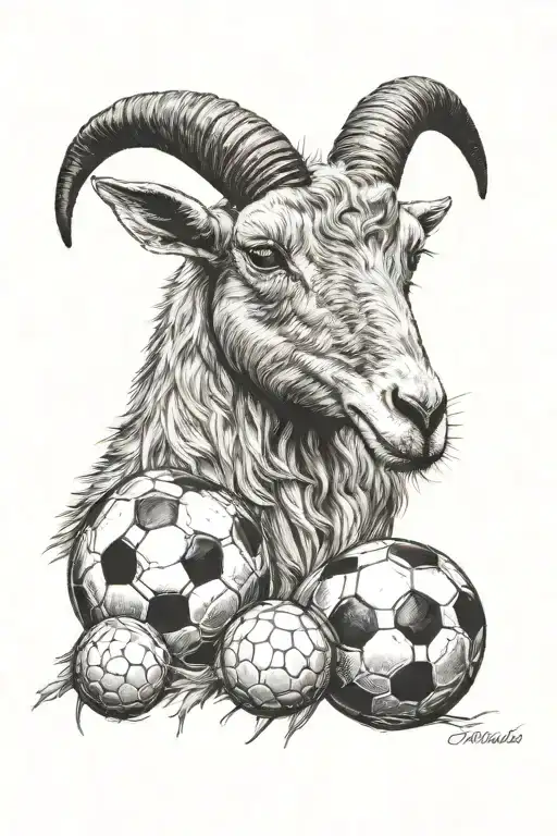 Geißbock (Goat), Adler (Eagle), Soccerball, tattoo design idea