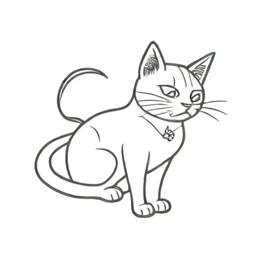 Witchy cat tattoo design idea