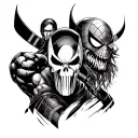 DEADPOOL,WOLVERINE, SPIDERMAN,VENOM,PUNISHER, GAMBIT tattoo design idea