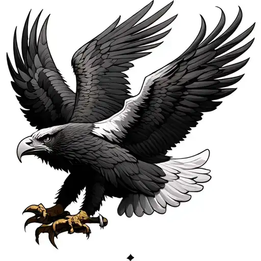 Albanian Eagle half tattoo design idea