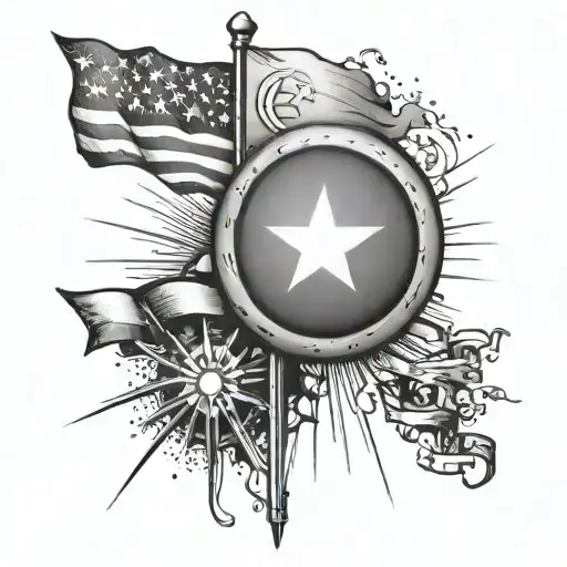Tennessee flag and knoxville sunsphere shattering tattoo design idea