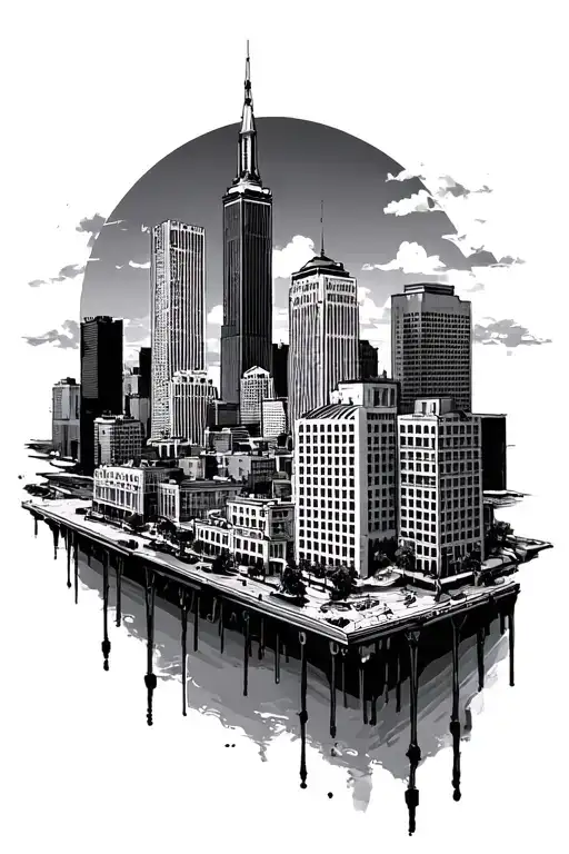 614 and Columbus skyline tattoo tattoo design idea